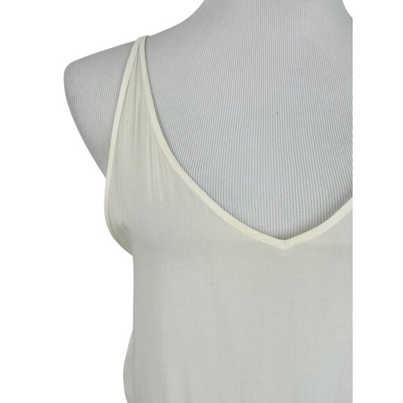 Free People White Lace Trim Asymmetrical Boho Cottagecore Relaxed Slip Dress - Picture 4 of 14